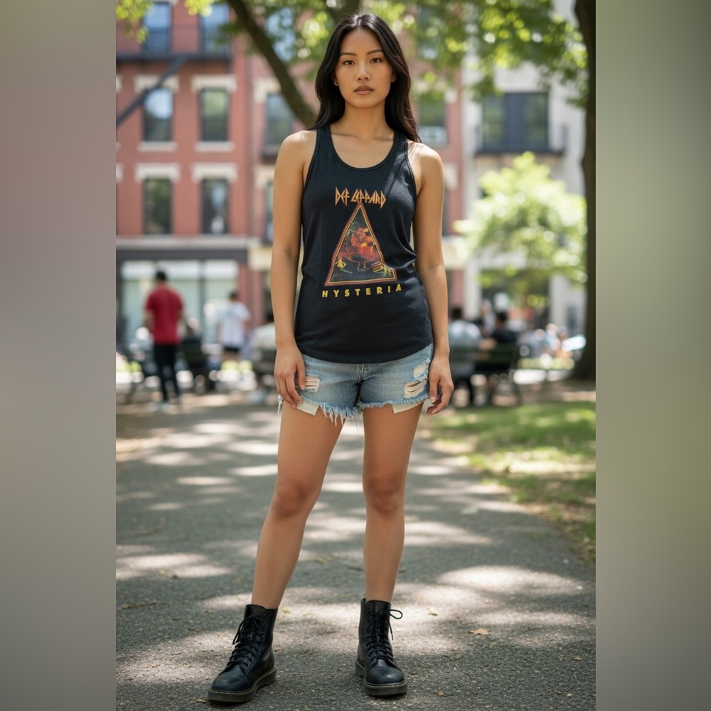 Black Graphic Def Leppard Hysteria Tank Top M